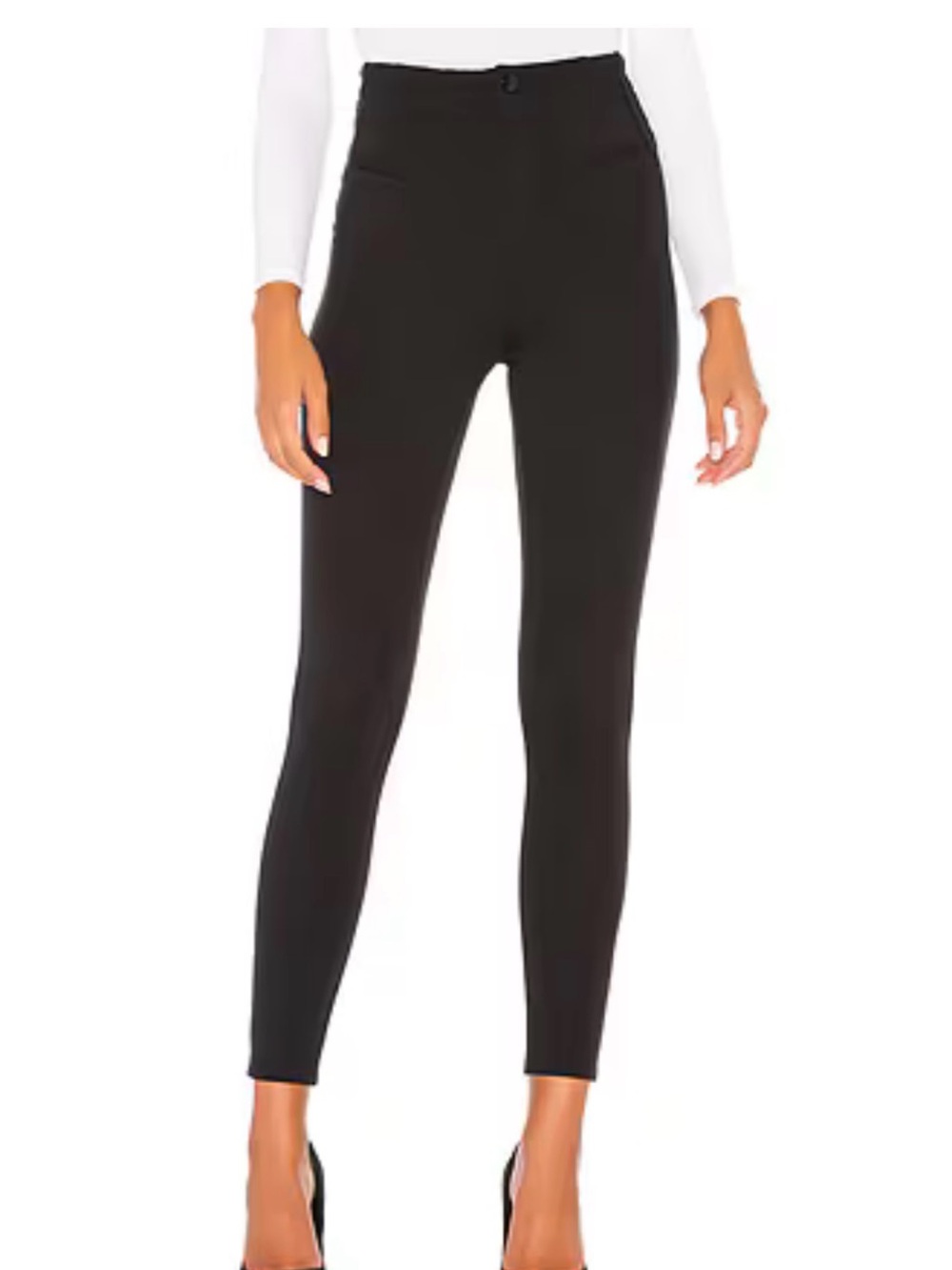 NWT Free People Elena High Rise Skinny Stretch Pant in Black Size 10